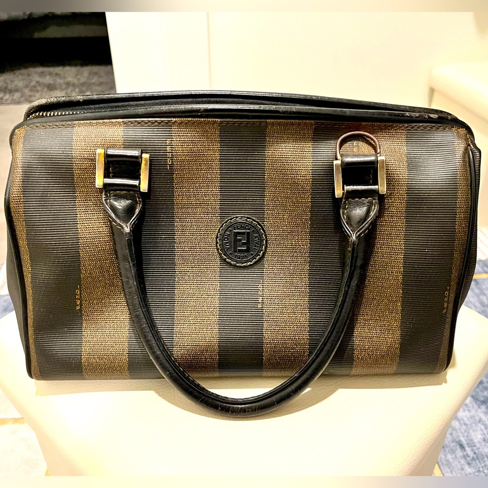 FENDI Pequin Boston Bag